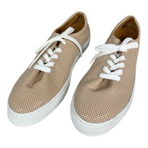 Jacques Soloviere Sz 45 Neo Herve Sneakers Perforated Leather Nude NIB